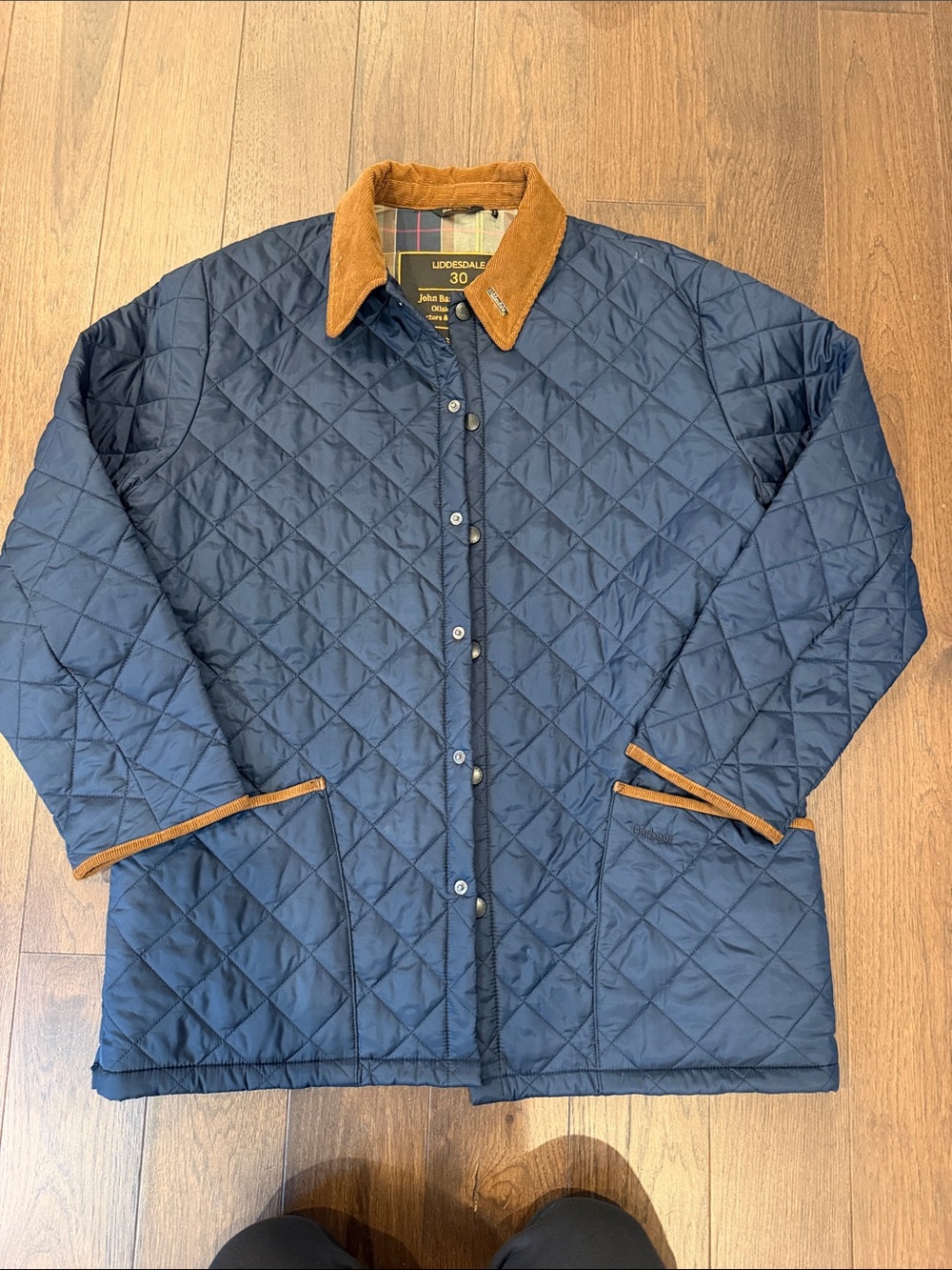 Barbour Heritage Liddesdale 30th Anniversary Quilted Jacket Navy Blue XXL C11-77